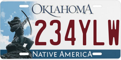OK license plate 234YLW