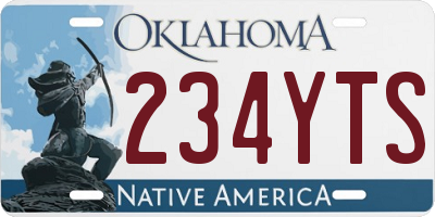 OK license plate 234YTS