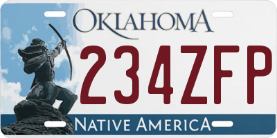 OK license plate 234ZFP