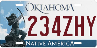 OK license plate 234ZHY