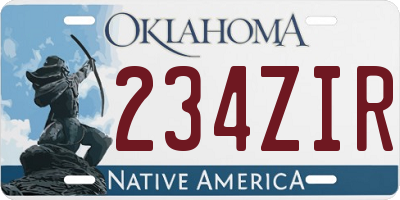 OK license plate 234ZIR