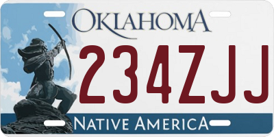 OK license plate 234ZJJ