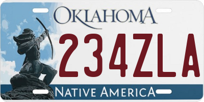 OK license plate 234ZLA