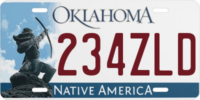 OK license plate 234ZLD