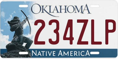 OK license plate 234ZLP