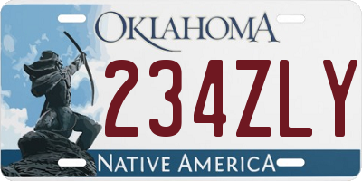 OK license plate 234ZLY