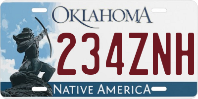 OK license plate 234ZNH