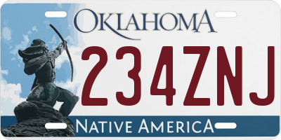 OK license plate 234ZNJ