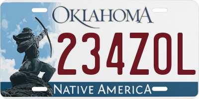 OK license plate 234ZOL