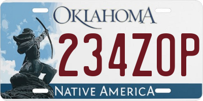 OK license plate 234ZOP