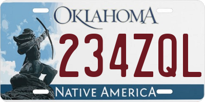 OK license plate 234ZQL