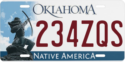 OK license plate 234ZQS