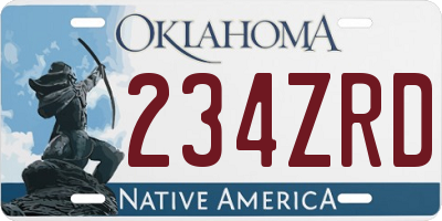 OK license plate 234ZRD