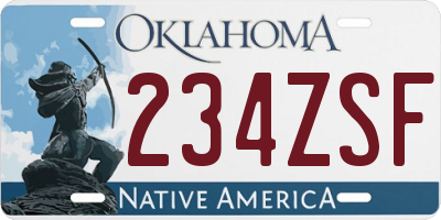 OK license plate 234ZSF