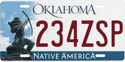 OK license plate 234ZSP