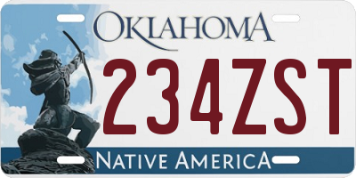 OK license plate 234ZST