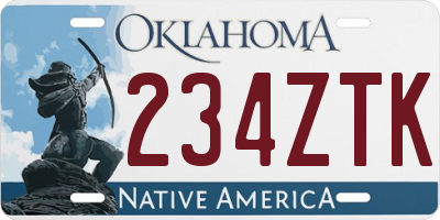 OK license plate 234ZTK