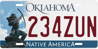 OK license plate 234ZUN