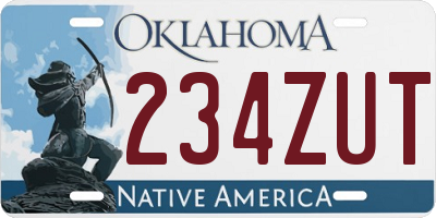 OK license plate 234ZUT