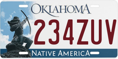 OK license plate 234ZUV