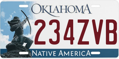 OK license plate 234ZVB