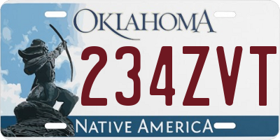 OK license plate 234ZVT