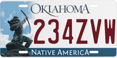 OK license plate 234ZVW