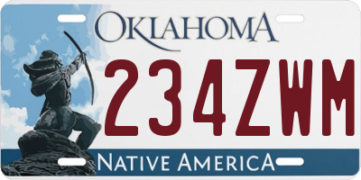 OK license plate 234ZWM