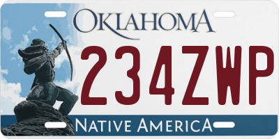 OK license plate 234ZWP