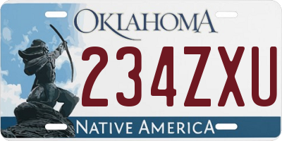 OK license plate 234ZXU