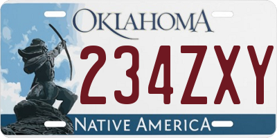 OK license plate 234ZXY