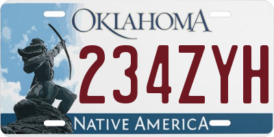 OK license plate 234ZYH