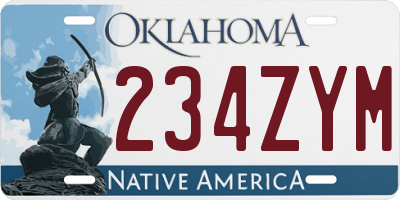 OK license plate 234ZYM