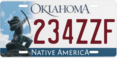 OK license plate 234ZZF