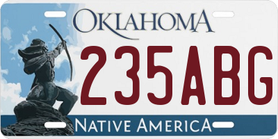 OK license plate 235ABG