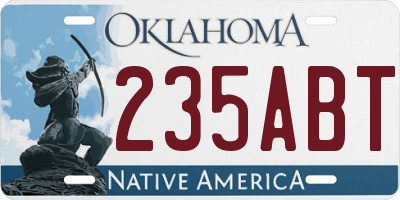 OK license plate 235ABT