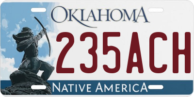 OK license plate 235ACH