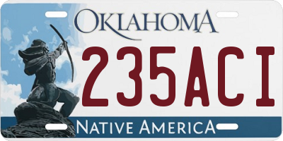OK license plate 235ACI