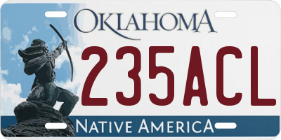 OK license plate 235ACL