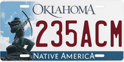 OK license plate 235ACM