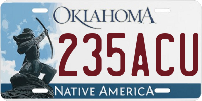 OK license plate 235ACU