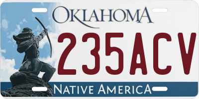 OK license plate 235ACV