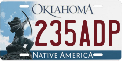 OK license plate 235ADP