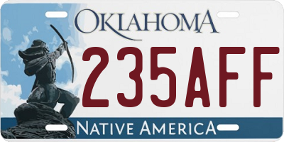 OK license plate 235AFF