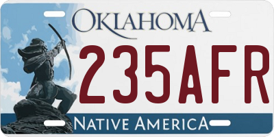 OK license plate 235AFR