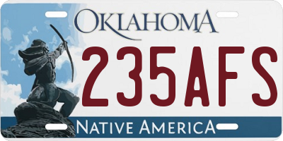 OK license plate 235AFS