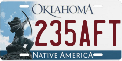 OK license plate 235AFT