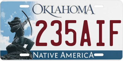 OK license plate 235AIF