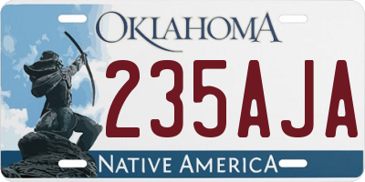 OK license plate 235AJA