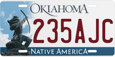 OK license plate 235AJC